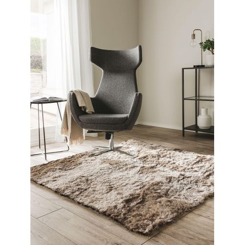 Tapis à Poils Longs Whisper Marron Clair 60x60 Cm