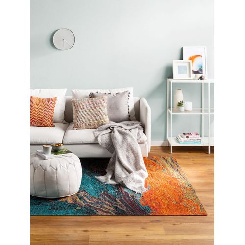 Tapis Tissé Plat Stay Turquoise 155x235 Cm
