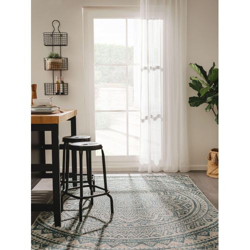 Tapis D'extérieur Et Intérieur Cleo Beige/bleu 80x150 Cm