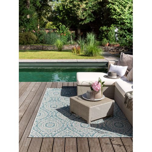 Tapis D'extérieur Et Intérieur Cleo Beige/turquoise 80x150 Cm