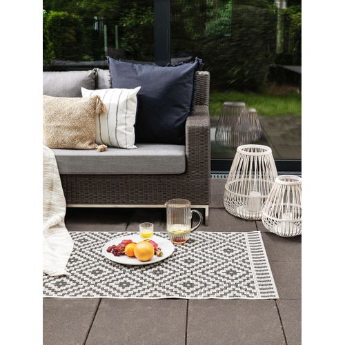 Tapis D'extérieur Et Intérieur Metro Noir Et Blanc 80x200 Cm