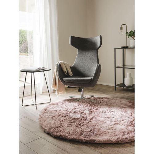 Tapis à Poils Longs Whisper Rose 160 Cm Rond