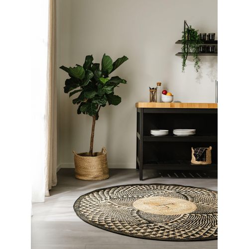 Tapis D'extérieur Et Intérieur Artis Noir 160 Cm Rond