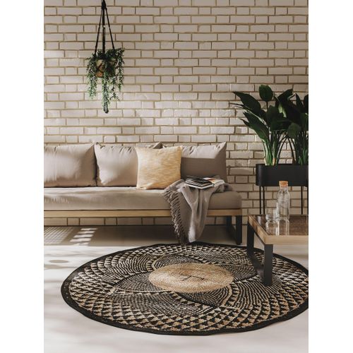 Tapis D'extérieur Et Intérieur Artis Noir 160 Cm Rond