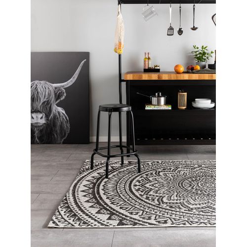 Tapis D'extérieur Et Intérieur Cleo Blanc Et Noir 1 120x170 Cm