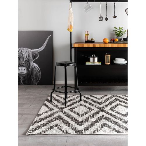 Tapis D'extérieur Et Intérieur Cleo Blanc Et Noir 160x230 Cm