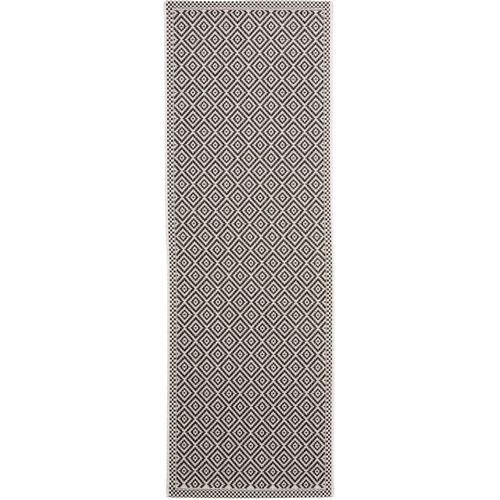 Tapis De Couloir Extérieur Et Intérieur Cleo Blanc Et Noir 80x240 Cm