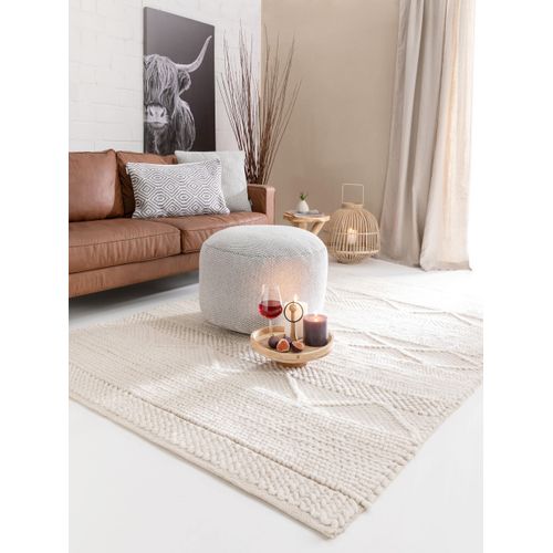 Tapis De Laine Alva Crème 80x150 Cm