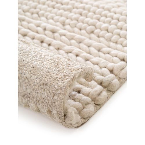 Tapis De Laine Alva Crème 80x150 Cm