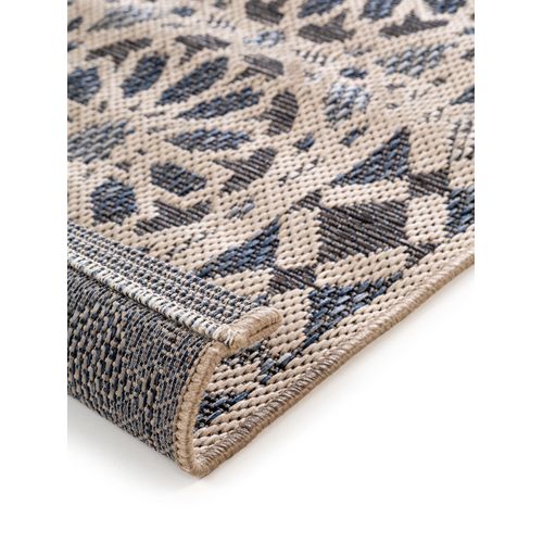 Tapis De Couloir Extérieur Et Intérieur River Beige/bleu 67x240 Cm
