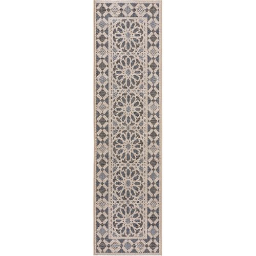 Tapis De Couloir Extérieur Et Intérieur River Beige/bleu 67x240 Cm