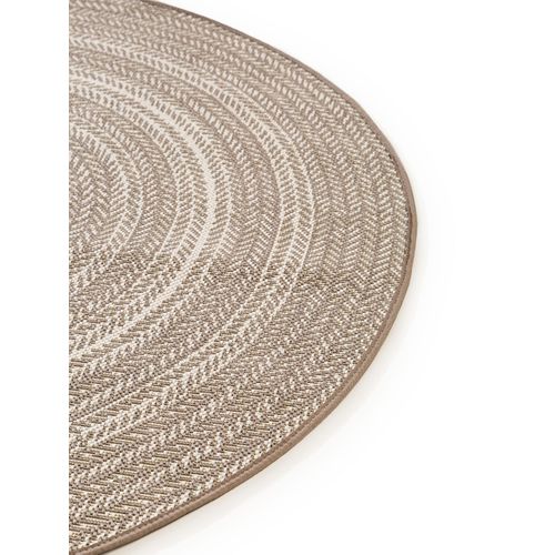 Tapis D'extérieur Et Intérieur Rond Metro Crème/taupe  120 Cm Rond
