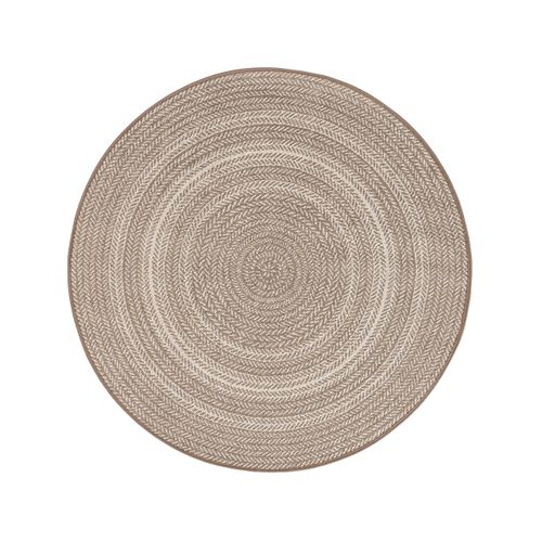 Tapis D'extérieur Et Intérieur Rond Metro Crème/taupe  120 Cm Rond