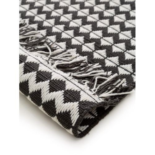 Tapis Fabriqué à Partir De Matériaux Recyclés Morty Noir Et Blanc 120x170 Cm