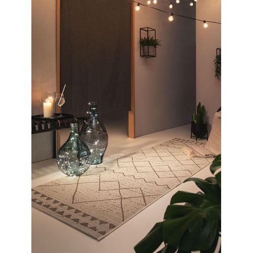 Tapis De Couloir Extérieur Et Intérieur Metro Crème/beige 80x240 Cm
