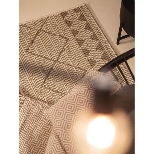 Tapis De Couloir Extérieur Et Intérieur Metro Crème/beige 80x240 Cm