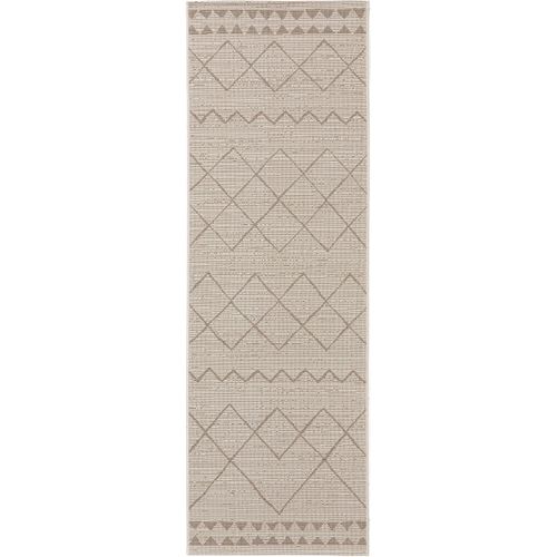 Tapis De Couloir Extérieur Et Intérieur Metro Crème/beige 80x240 Cm