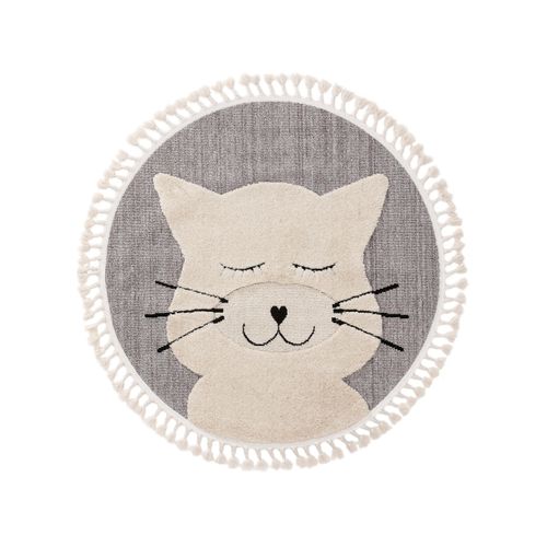 Tapis Enfant Momo Gris  120 Cm Rond