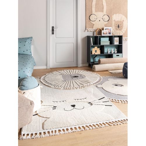 Tapis Enfant Momo Gris  120 Cm Rond