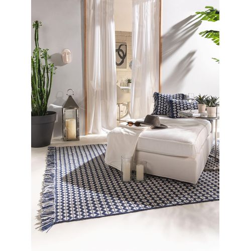 Tapis Fabriqué à Partir De Matériaux Recyclés Morty Bleu Foncé 120x170 Cm