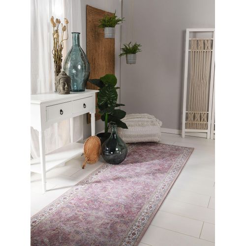 Tapis De Couloir Laury Rose 80x240 Cm