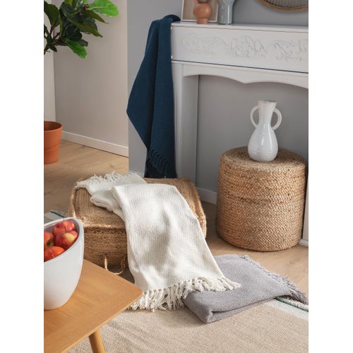 Couverture En Coton Ezra Ivory 125x150 Cm