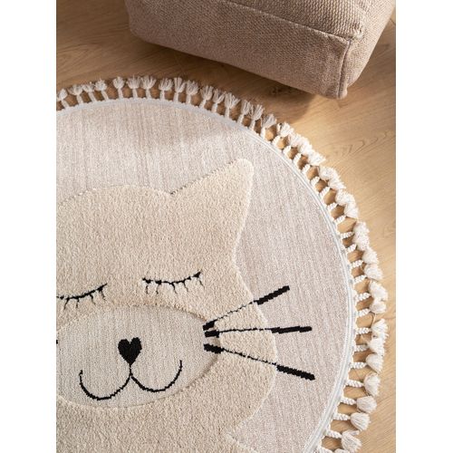 Tapis Enfant Momo Crème  120 Cm Rond
