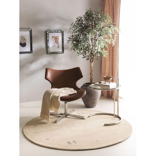 Tapis En Laine Rond Jamal 1 Crème 200 Cm Rond