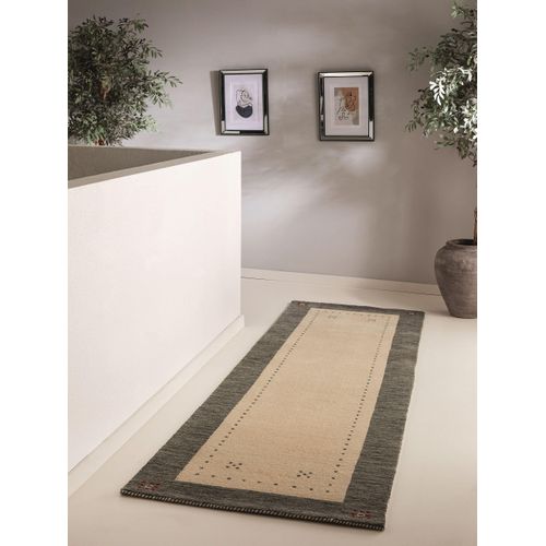 Tapis De Couloir En Laine Jamal Beige/gris 80x300 Cm
