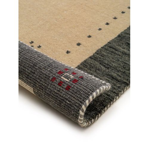 Tapis De Couloir En Laine Jamal Beige/gris 80x300 Cm