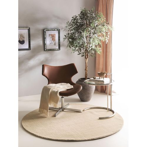 Tapis En Laine Rond Jamal 2 Crème 200 Cm Rond