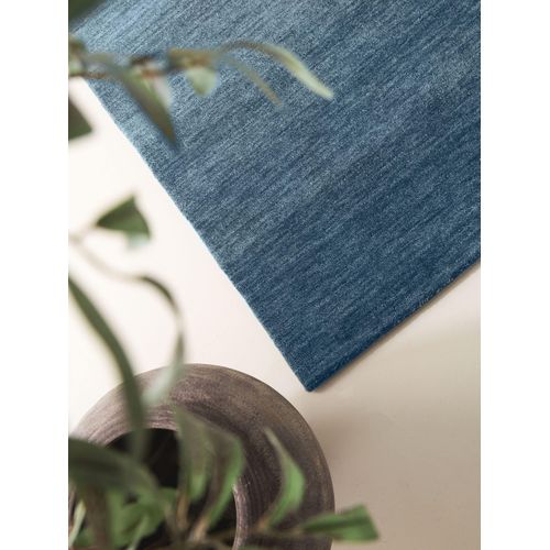 Tapis De Laine Jamal Bleu 80x250 Cm