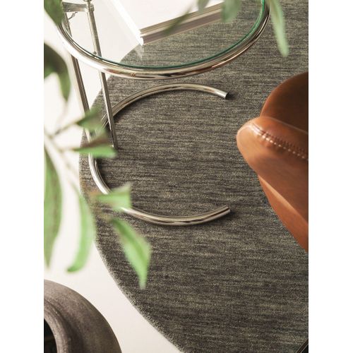 Tapis En Laine Rond Jamal Gris 160 Cm Rond