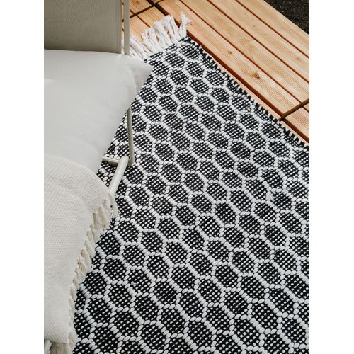 Tapis Fabriqué à Partir De Matériaux Recyclés Mimpi Blanc Et Noir 160x230 Cm