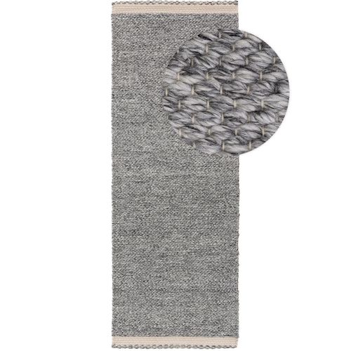 Tapis Fabriqué à Partir De Matériaux Recyclés Kiah Gris 70x200 Cm