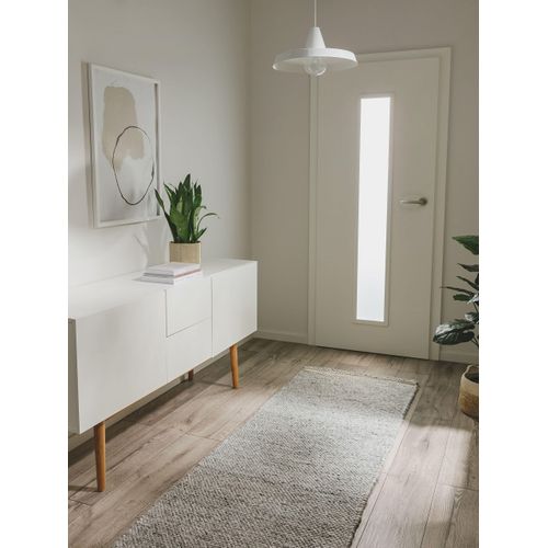 Tapis Fabriqué à Partir De Matériaux Recyclés Kiah Gris 70x200 Cm