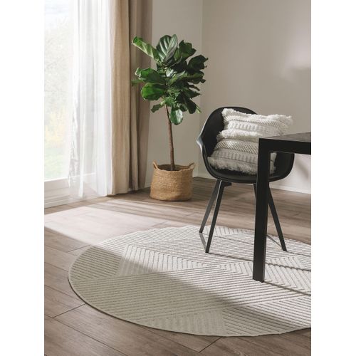 Tapis D'extérieur Et Intérieur Rond Mars Crème 1 160 Cm Rond