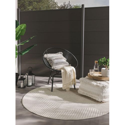 Tapis D'extérieur Et Intérieur Rond Mars Crème 1 160 Cm Rond
