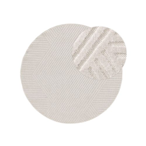Tapis D'extérieur Et Intérieur Rond Mars Crème 1 160 Cm Rond