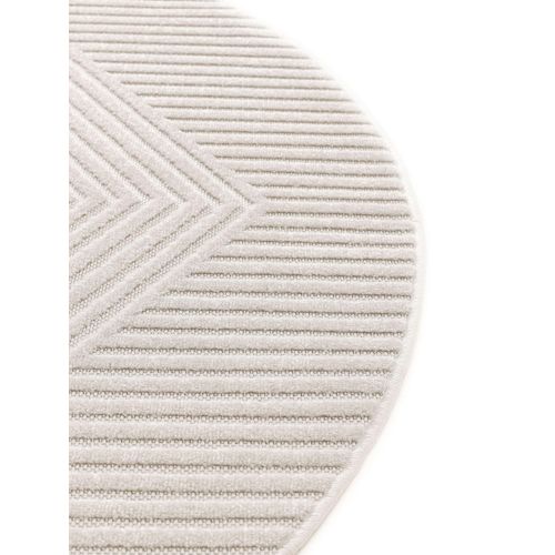 Tapis D'extérieur Et Intérieur Rond Mars Crème 1 160 Cm Rond
