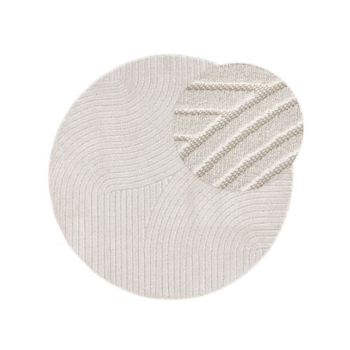 Tapis D'extérieur Et Intérieur Rond Mars Crème 2 160 Cm Rond