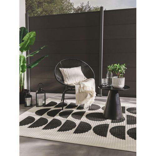 Tapis D'extérieur Et Intérieur Taro Noir Et Blanc 1 160x230 Cm