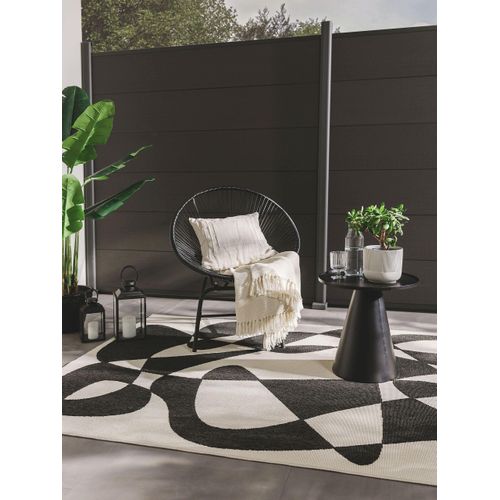 Tapis D'extérieur Et Intérieur Taro Noir Et Blanc 2 120x170 Cm