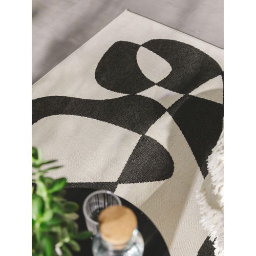 Tapis D'extérieur Et Intérieur Taro Noir Et Blanc 2 80x150 Cm