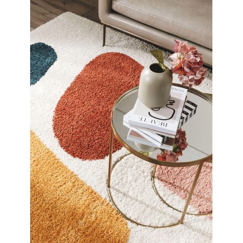 Tapis à Poils Longs Louise Crème/rose 120x170 Cm