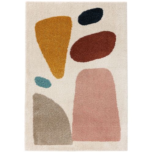 Tapis à Poils Longs Louise Crème/rose 120x170 Cm