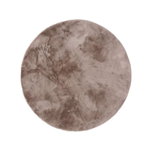 Tapis De Fourrure Dave Taupe  120 Cm Rond