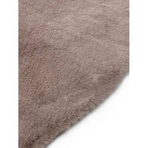 Tapis De Fourrure Dave Taupe  120 Cm Rond
