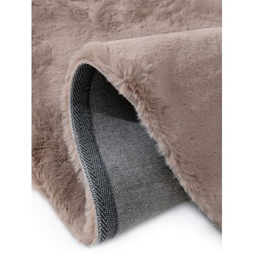 Tapis De Fourrure Dave Taupe  180 Cm Rond