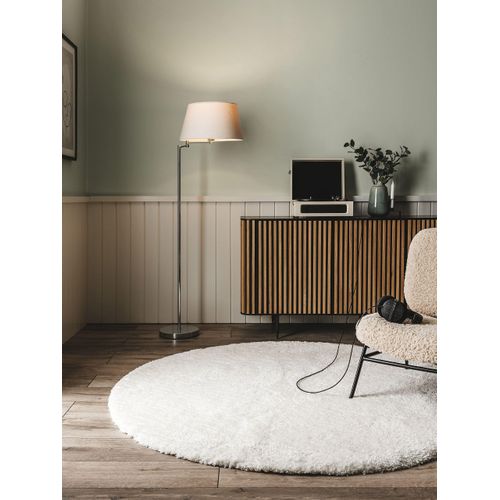 Tapis à Poils Longs Rond Cloudy Crème  80 Cm Rond